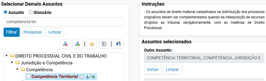 Seleção de Matéria